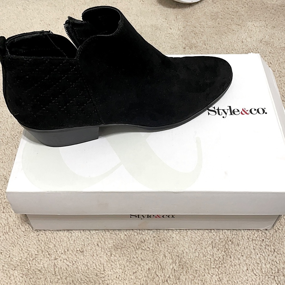 Style & Co. Black ankle boots